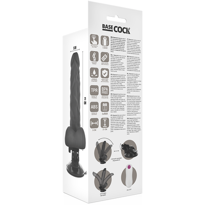 Dildo realistico Basecock telecomando pieghevole nero 21 cm