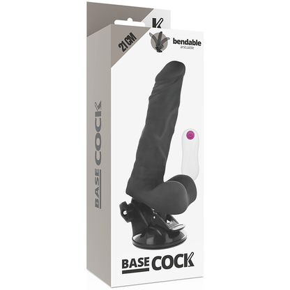 Dildo realistico Basecock telecomando pieghevole nero 21 cm