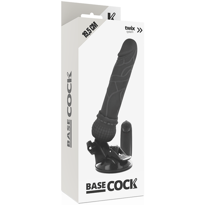 Dildo realistico Basecock con vibrazione nero 19,5 cm