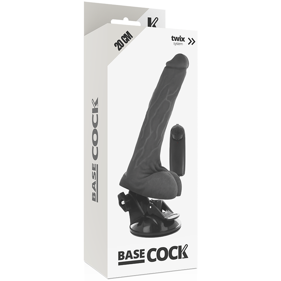 Base vibratore realistico telecomando nero 20cm