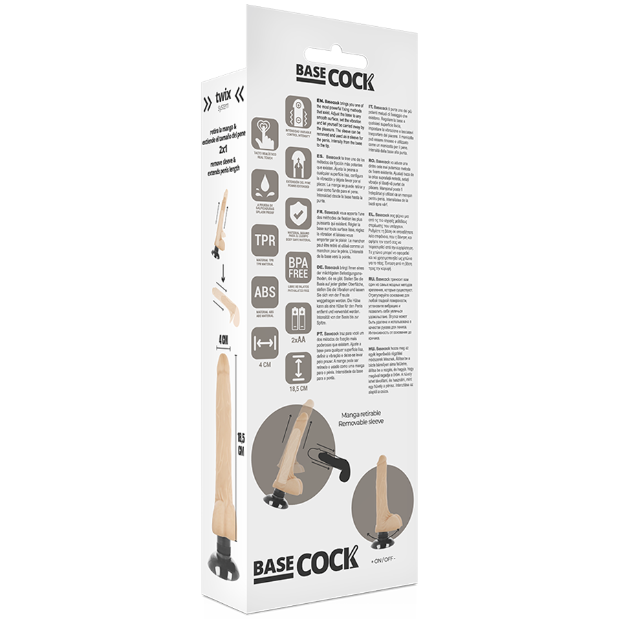 Dildo realistoco Basecock con vibrazione carne 18,5 cm