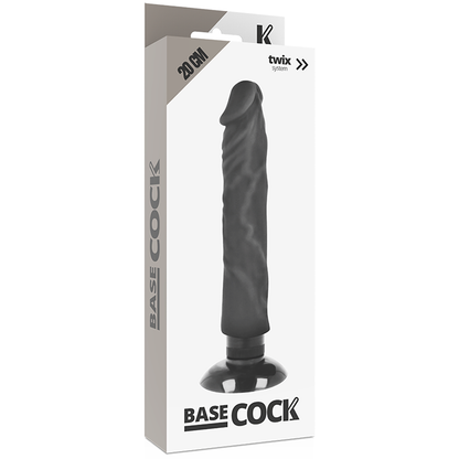 Basecock realistic vibrator 2-1 nero 20cm