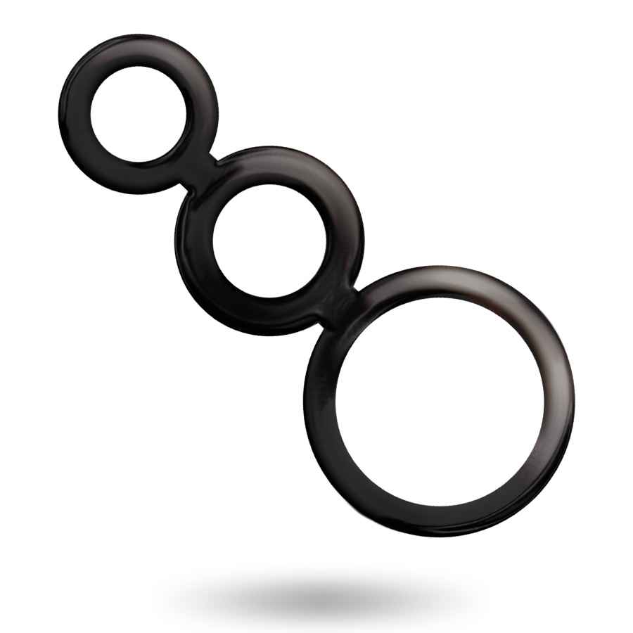 Addicted toys set  anillos pene y testiculos negro