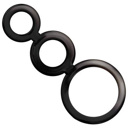 Addicted toys set  anillos pene y testiculos negro