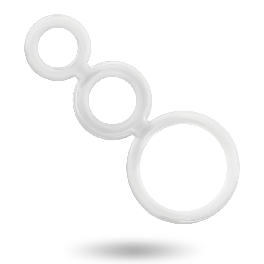 Addicted toys set  anillos pene y testiculos clear