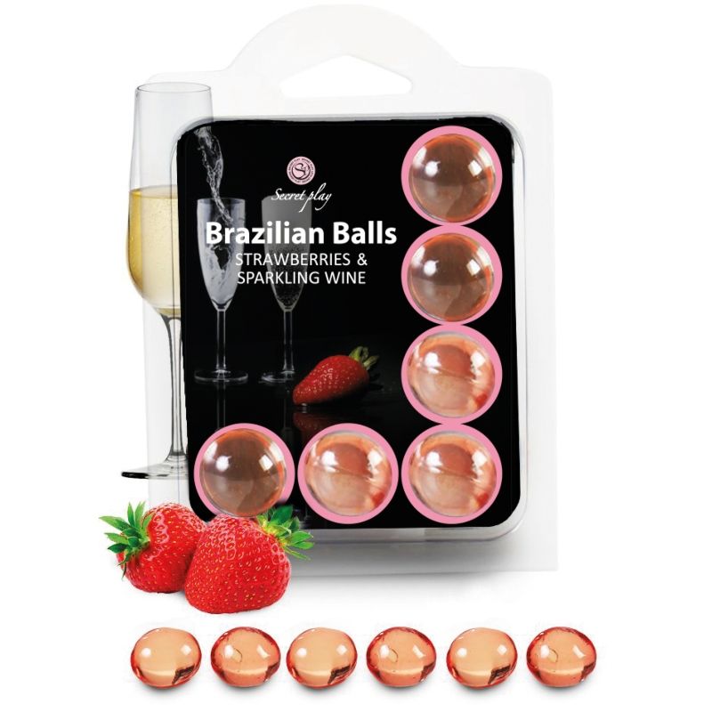 Secretplay set 6 palline brasiliane fragole con cava