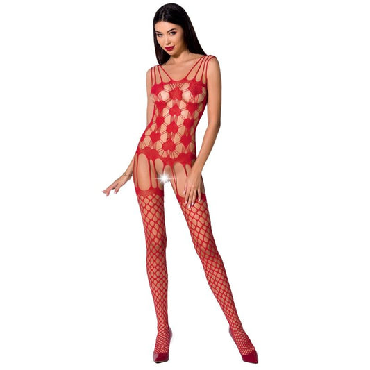 Passion woman bs067 bodystocking - rosso taglia unica