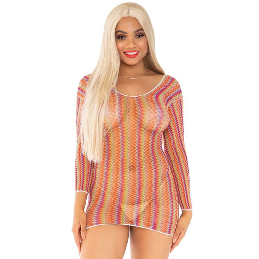 Abito corto multicolor leg avenue taglia unica