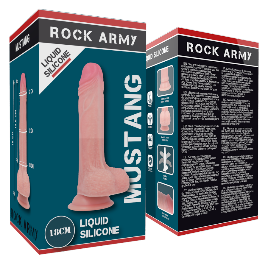 Dildo réaliste Rockarmy Mustang en silicone 18 cm