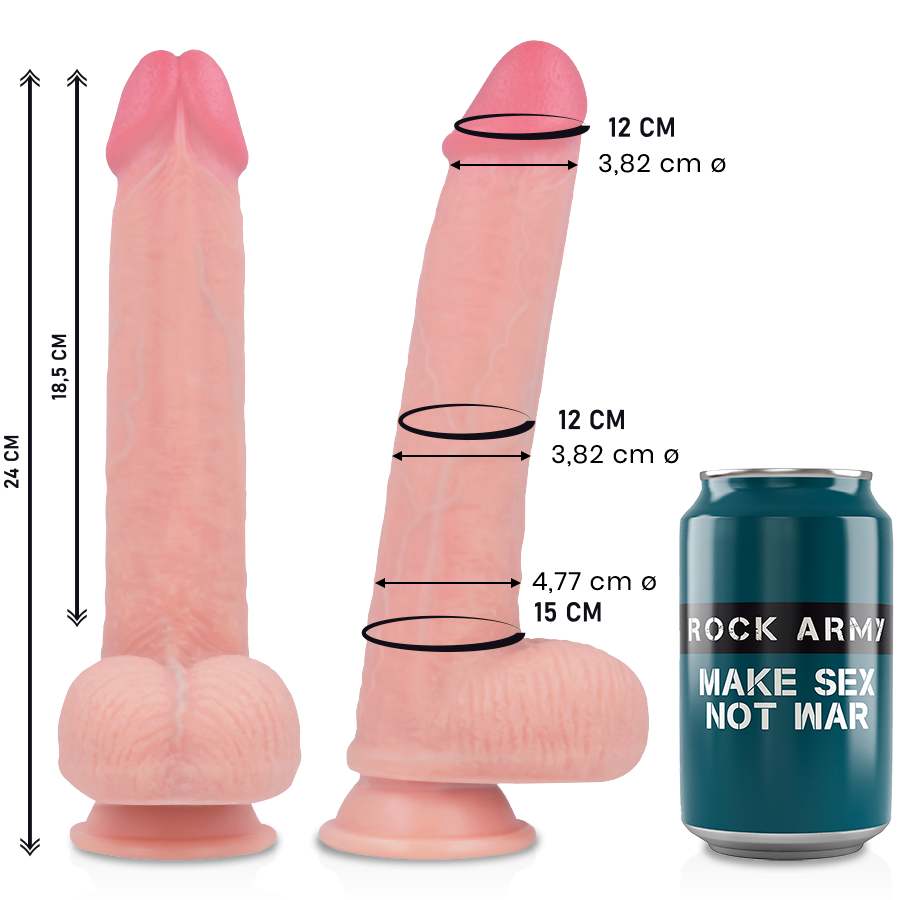 Dildo realistico Rockarmy Kingcobra Color Carne