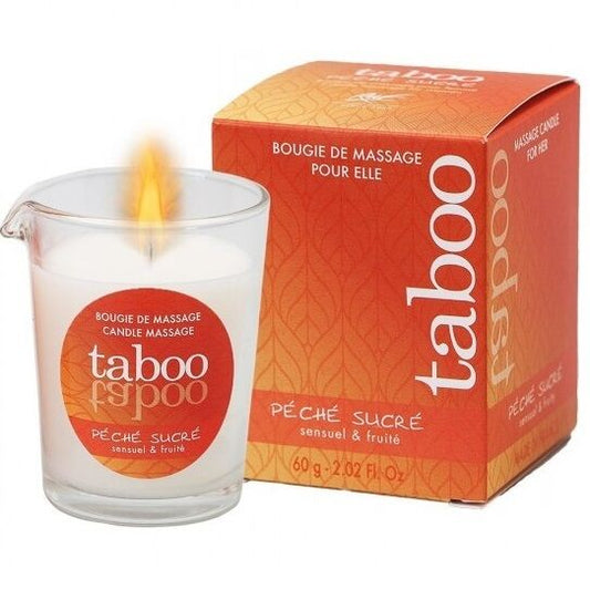 Taboo candela massaggio donna peche sucre odore nettarina