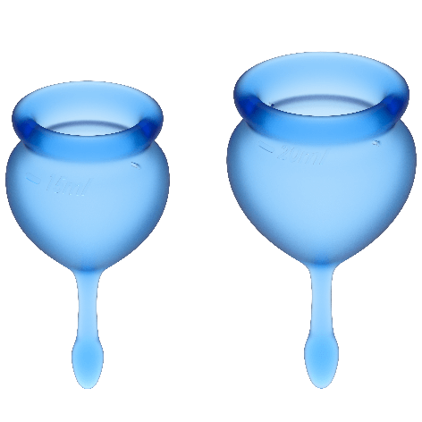 Coppette Mestruali Satisfyer Set Feel Good 15 + 20 ml Celeste