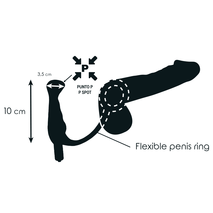 Vibratore di giocattoli addicted prost tico nero 10 cm