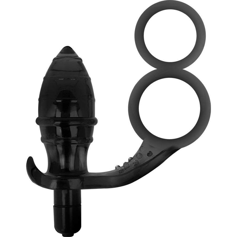 Plug anale di giocattoli addicted con doppio anello nero