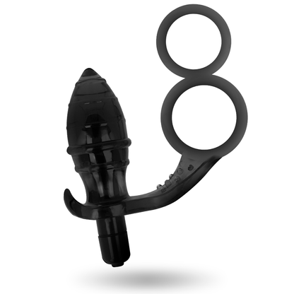 Plug anale di giocattoli addicted con doppio anello nero