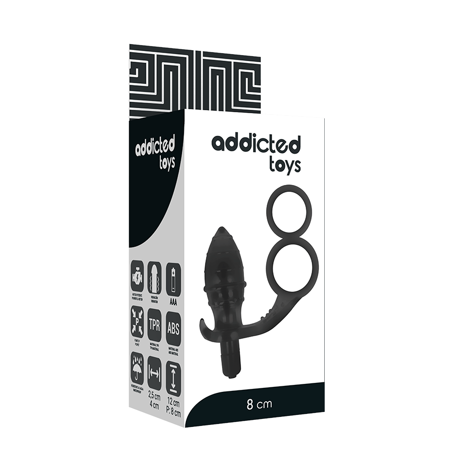 Plug anale di giocattoli addicted con doppio anello nero
