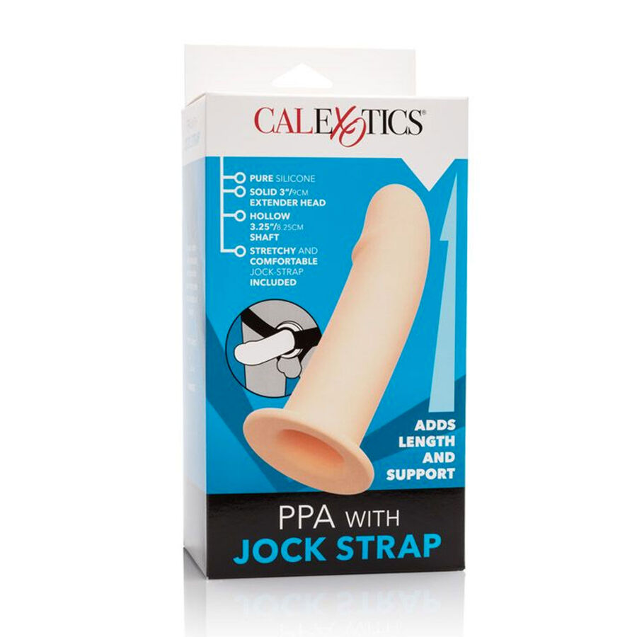 Strap-on dildo Calexotics elastico con dildo cavo colore carne