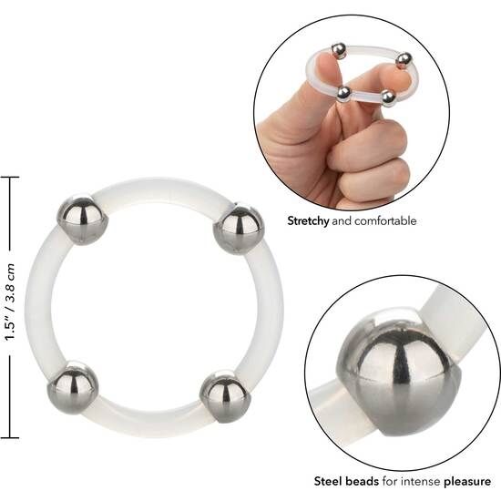 CALEXOTICS - ANNEAU EN SILICONE AVEC BILLES EN ACIER L