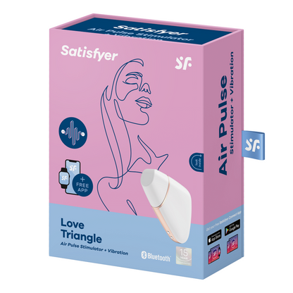 Sucette clitoridienne vibrante Satisfyer Love Triangle blanc