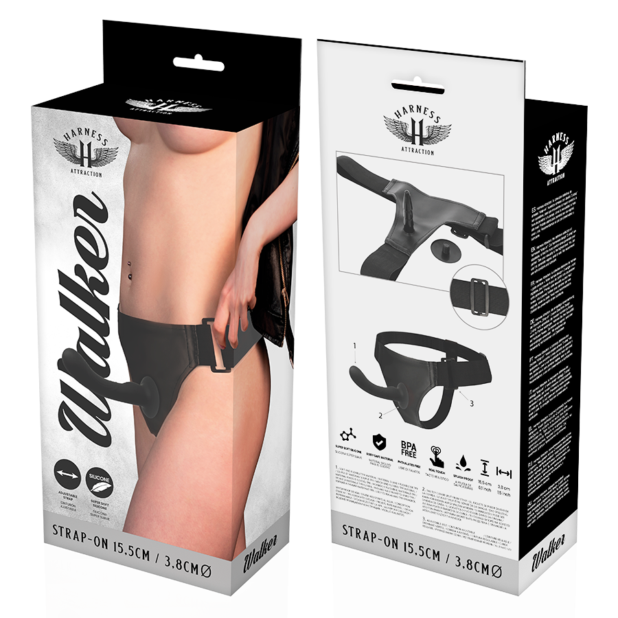 Harnais pour gode ceinture pénétration g-spot 15,5 cm noir