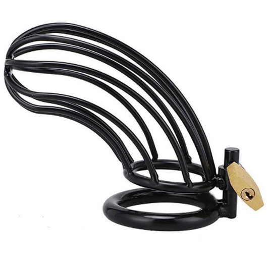 Gabbia per uccelli in metallo duro chastity nera