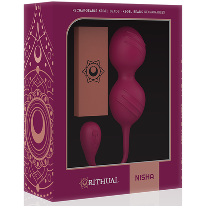Palline vaginali Rithual Nisha con vibrazione bordeaux