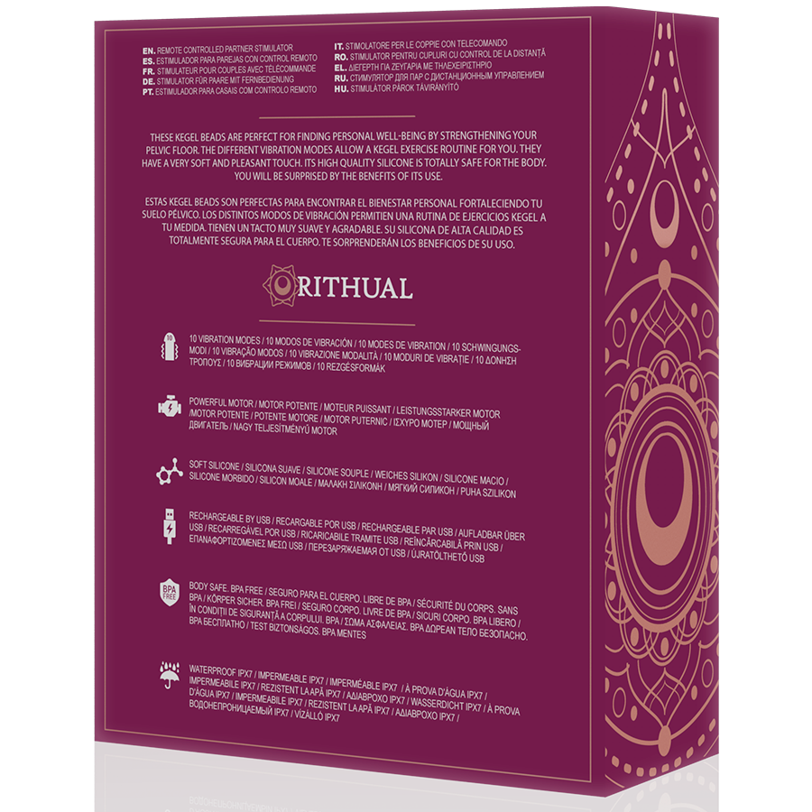 Palline vaginali Rithual Nisha con vibrazione bordeaux