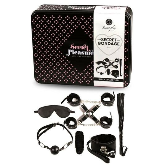 Kit Bondage SECRETPLAY 100% FETISH 8 pezzi Nero