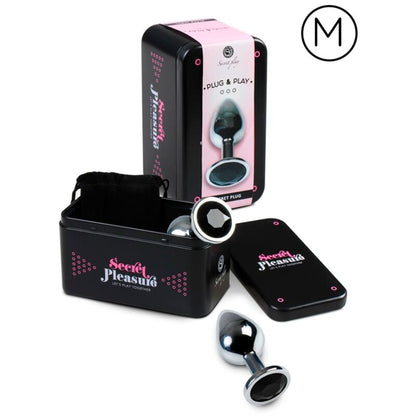 Secretplay anal plug in alluminio con diamante nero m