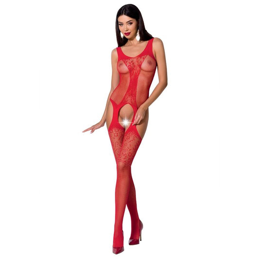 Passion woman bs072 bodystocking taglia unica rosso