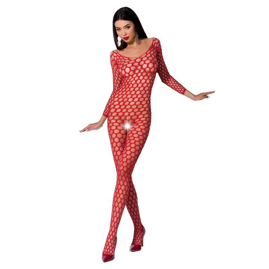 Passion woman bs077 bodystocking taglia unica rosso