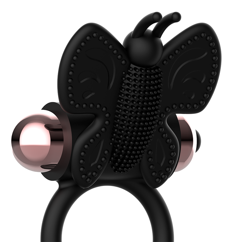 Anneau vibrant Coquette Butterfly Noir/Or