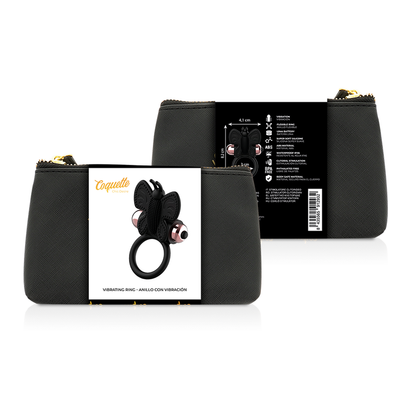 Anneau vibrant Coquette Butterfly Noir/Or