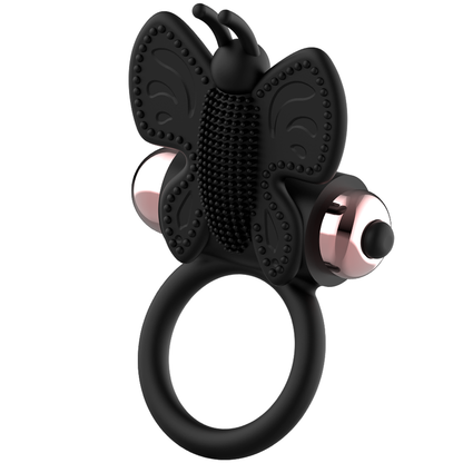 Anneau vibrant Coquette Butterfly Noir/Or