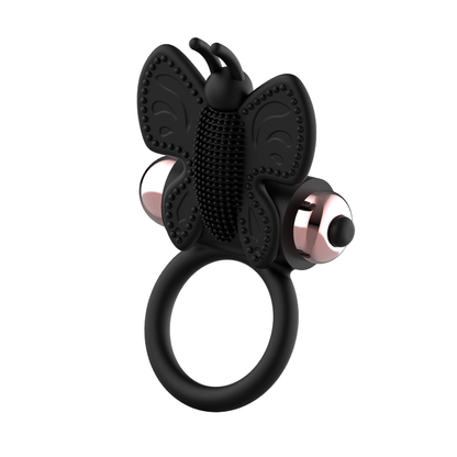 Anneau vibrant Coquette Butterfly Noir/Or