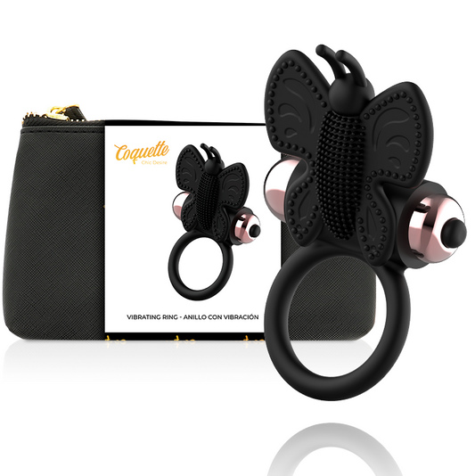 Anello Vibrante Coquette Butterfly Nero/Oro