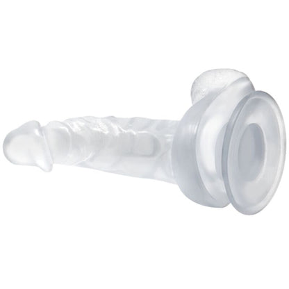 Baile dildo realistico con ventosa y testiculos 16.7 cm transparente