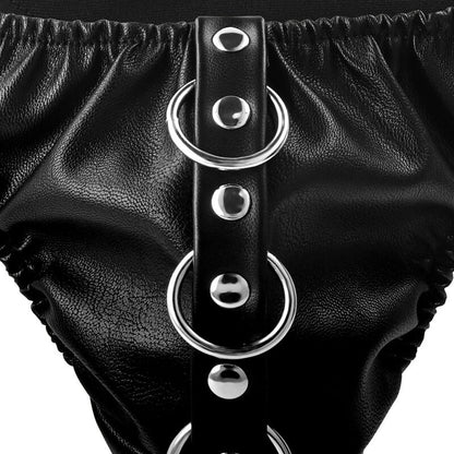 Darkness black underpants with leash