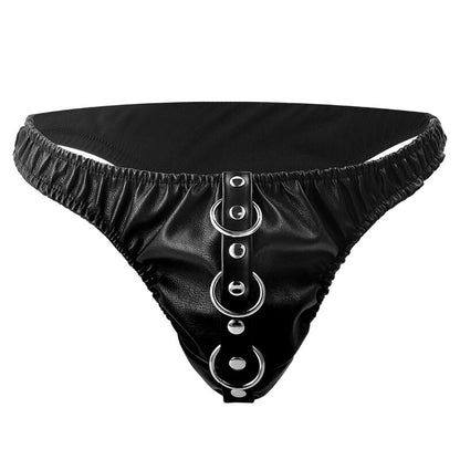 Darkness black underpants with leash