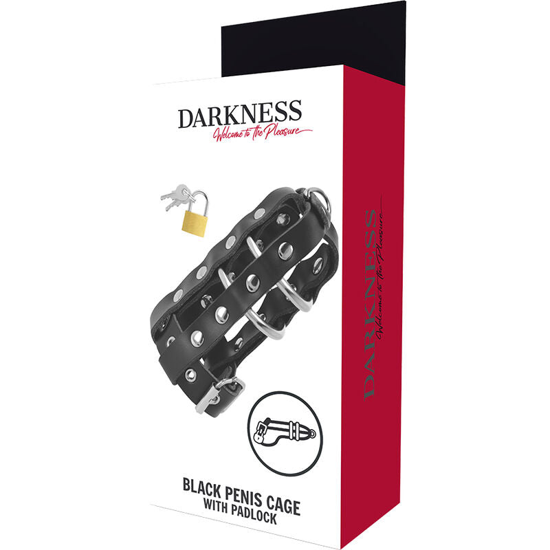 Darkness leather chastity cage