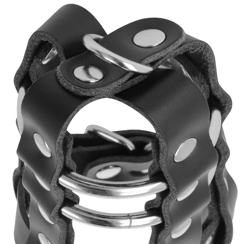 Darkness leather chastity cage