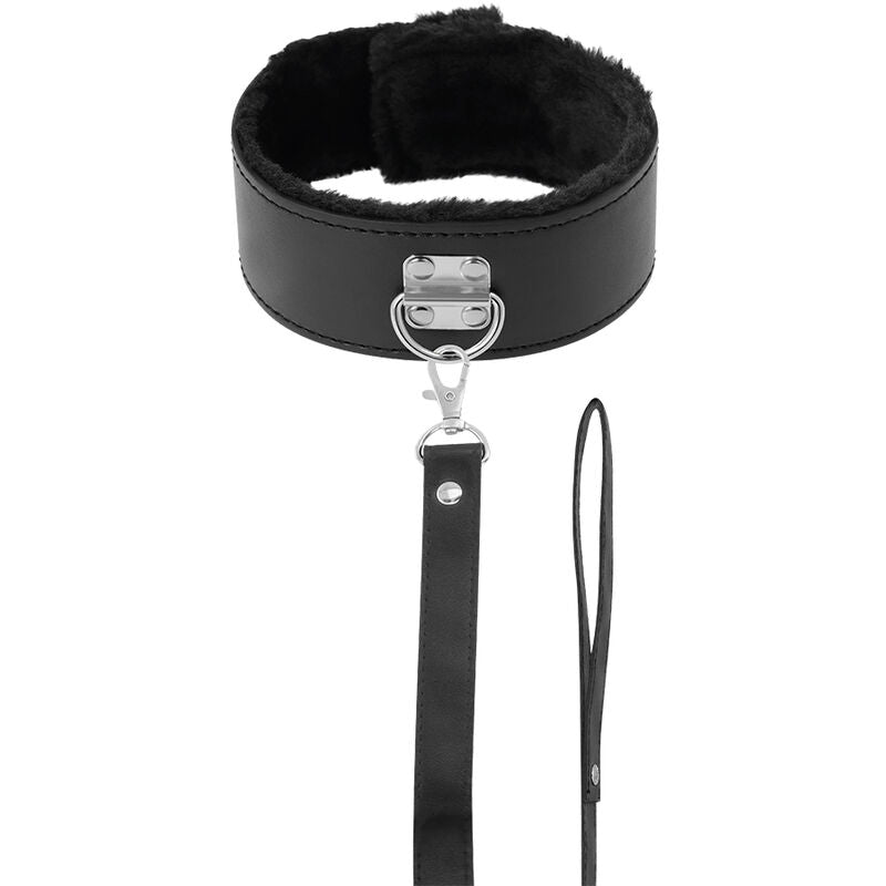 Darkness collar with leash titanium