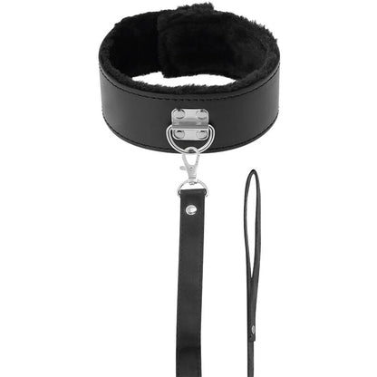 Darkness collar with leash titanium