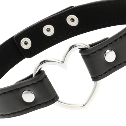 Coquette collar cuero vegano accesorio woman corazÓn