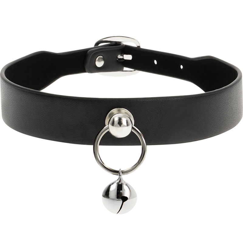 Coquette collar cuero vegano accesorio woman cascabel