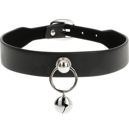 Coquette collar cuero vegano accesorio woman cascabel