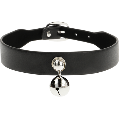 Coquette collar cuero vegano accesorio woman cascabel