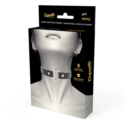 Coquette collar cuero vegano accesorio woman