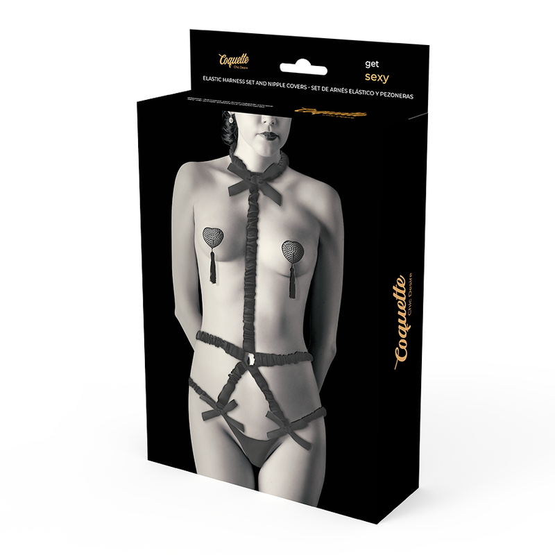 Ensemble de lingerie coquette avec cache-tétons de luxe