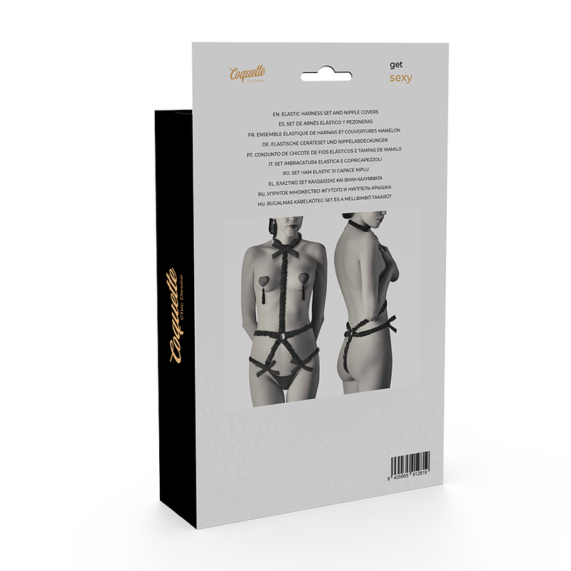 Ensemble de lingerie coquette avec cache-tétons de luxe
